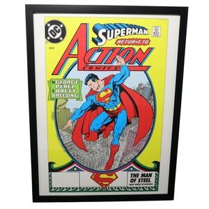 Action Comics #643 Framed 12x16 Superman‎ Cover Art by George Pérez | DC Comics